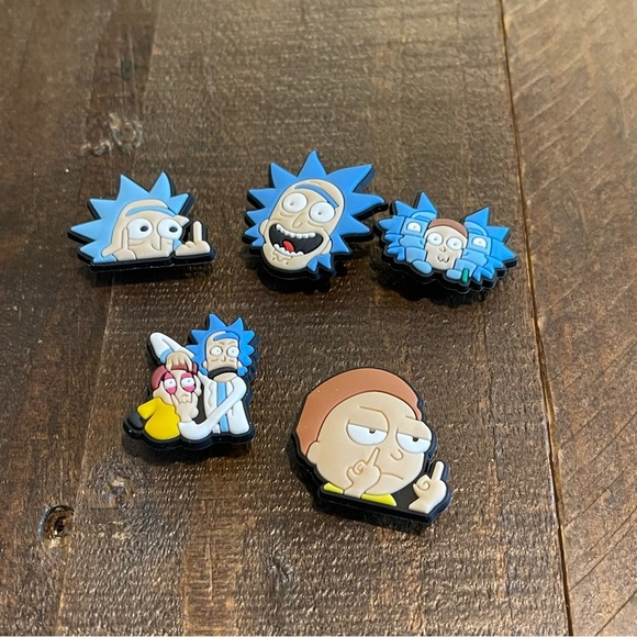 5 Piece Rick and Morty Croc Charms - Picture 2 of 4